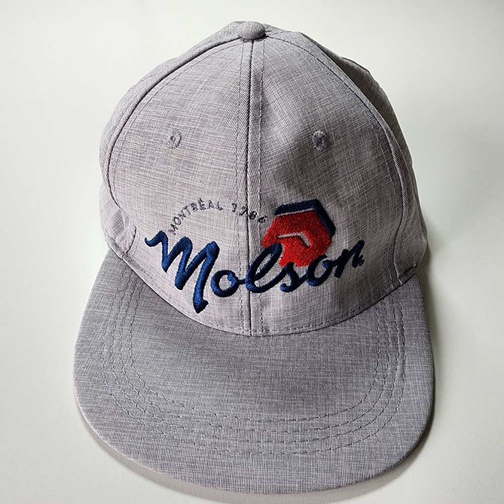 2004 MOLSON Canadian Cap Gray Grey Canvas Snapback Beer Hat Brewery Lager Canada